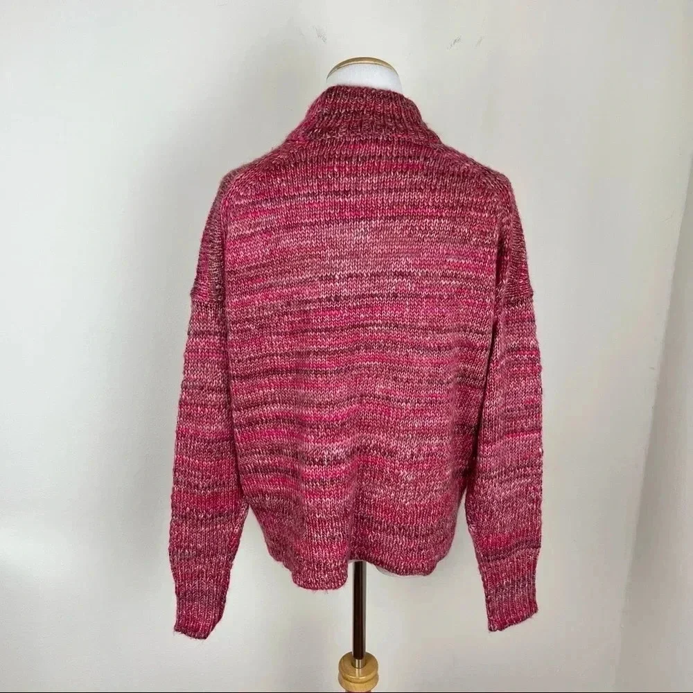 J. Crew Space Dye Mockneck Turtleneck Sweater Pink Size XS